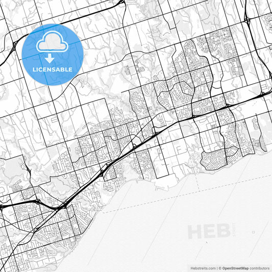 Vector PDF map of Pickering, Canada
