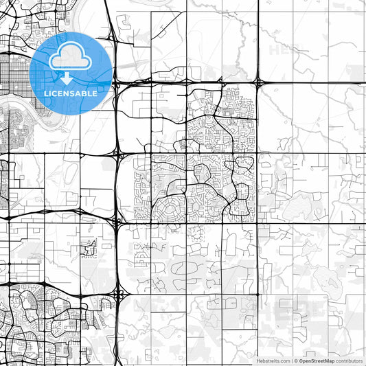 Vector PDF map of Strathcona County, Canada