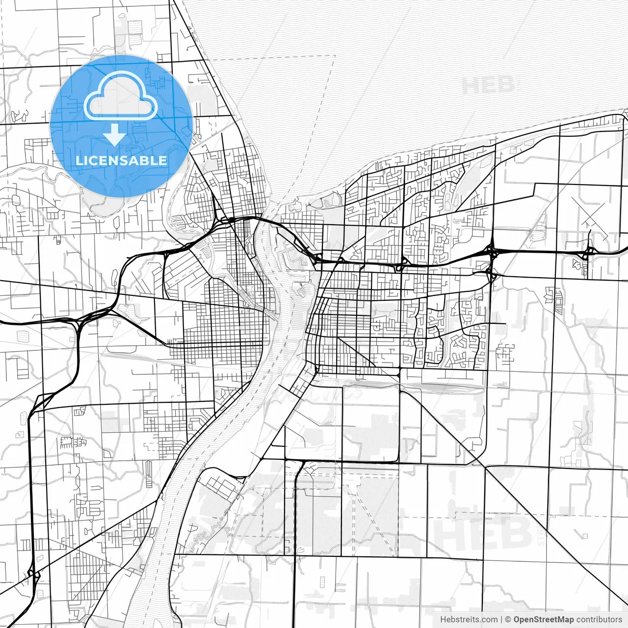 Vector PDF map of Sarnia, Canada