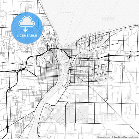 Vector PDF map of Sarnia, Canada