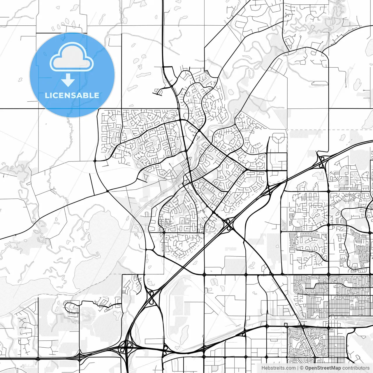 Vector PDF map of St. Albert, Canada