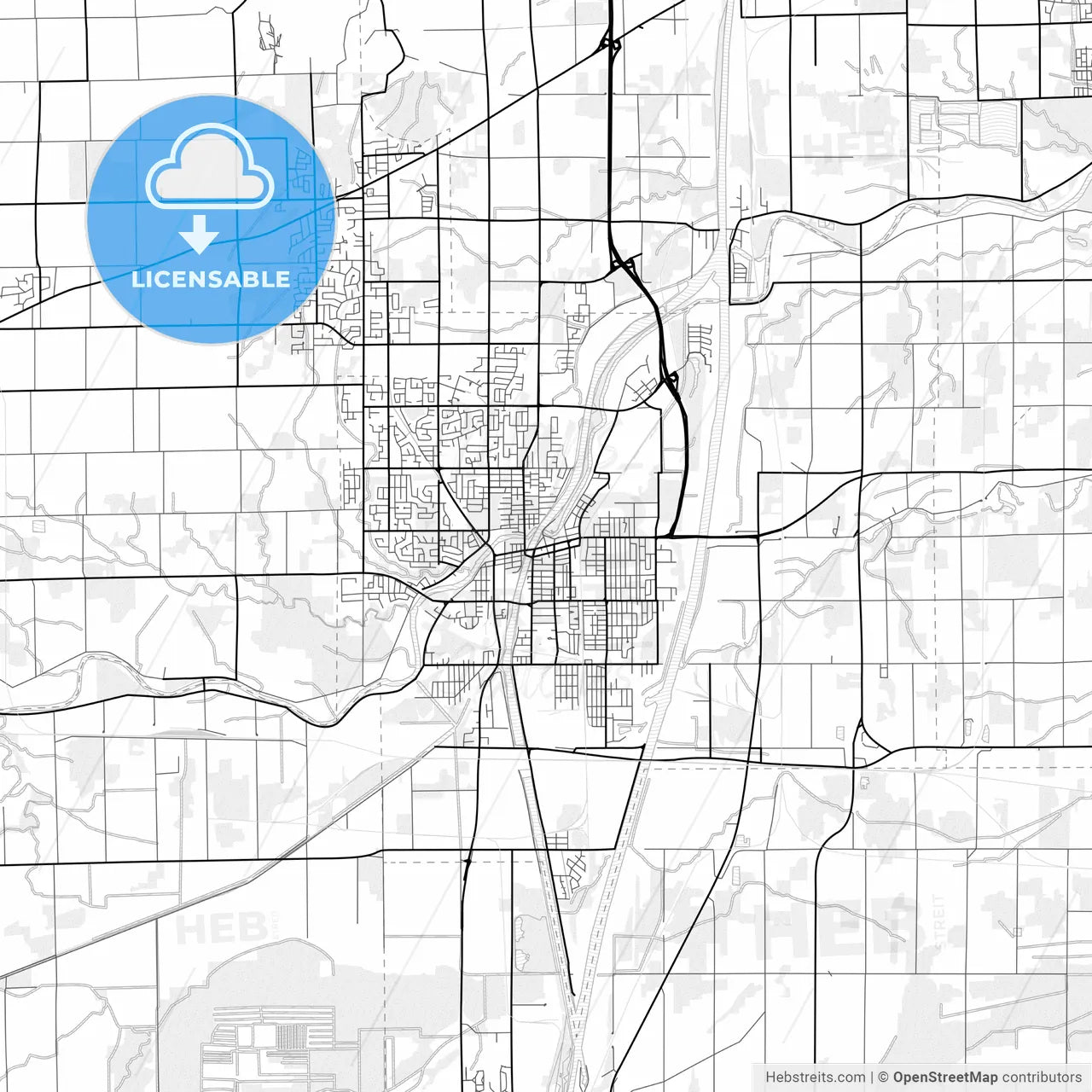Vector PDF map of Welland, Canada