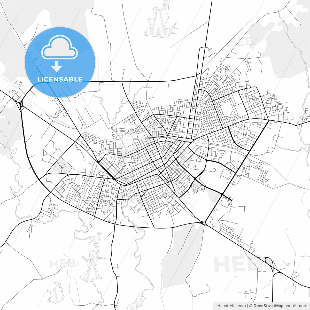 Vector PDF map of Las Tunas, Cuba