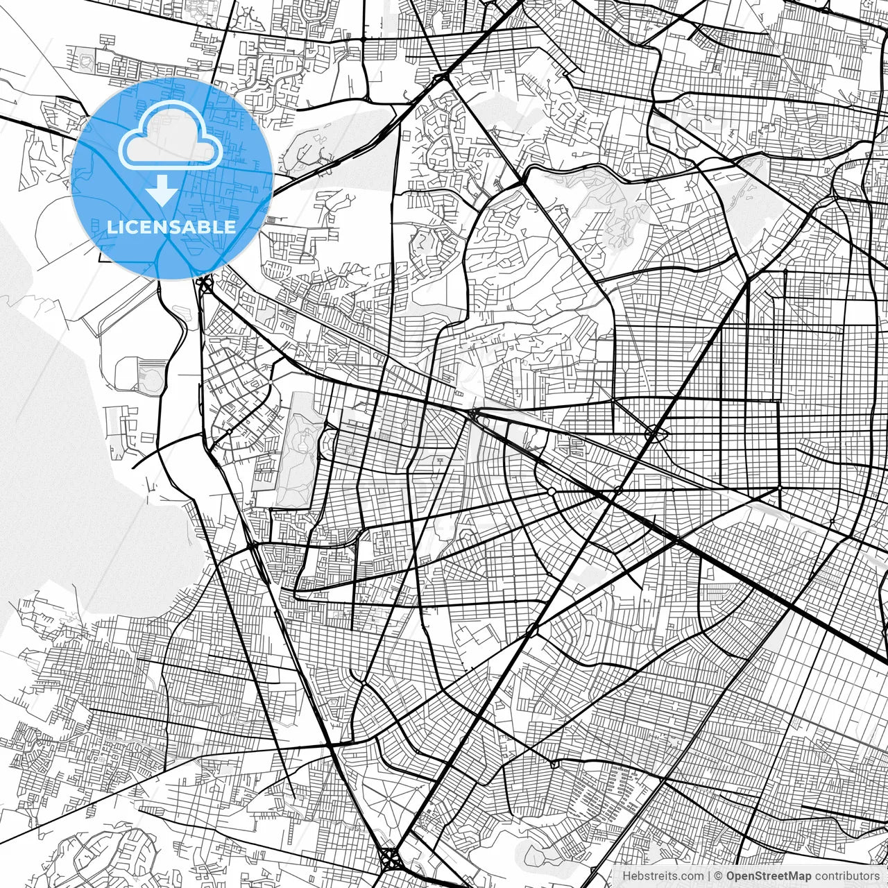 Vector PDF map of Zapopan, Mexico