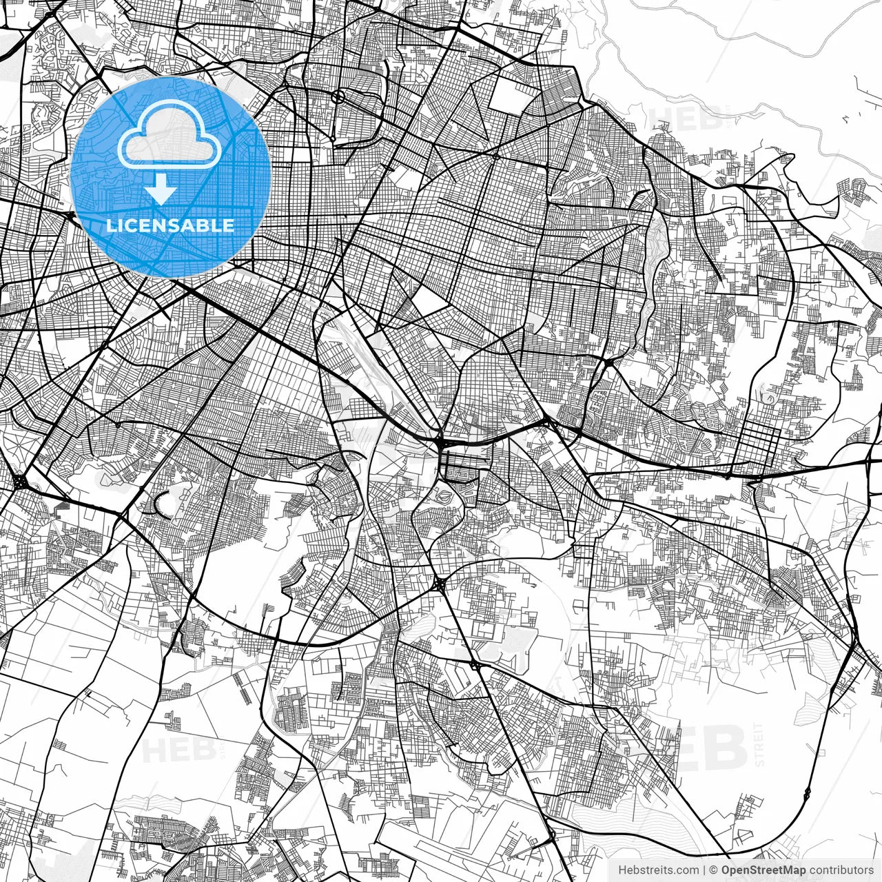 Vector PDF map of Tlaquepaque, Mexico
