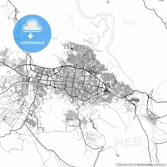 Vector PDF map of Tuxtla Gutiérrez, Mexico