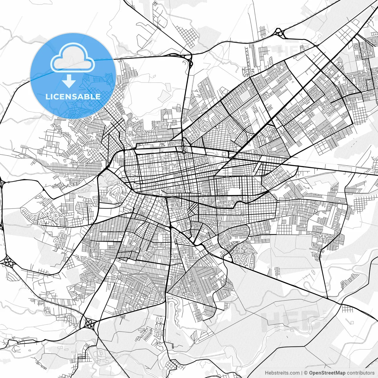 Vector PDF map of Durango, Mexico