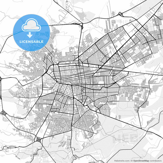 Vector PDF map of Durango, Mexico