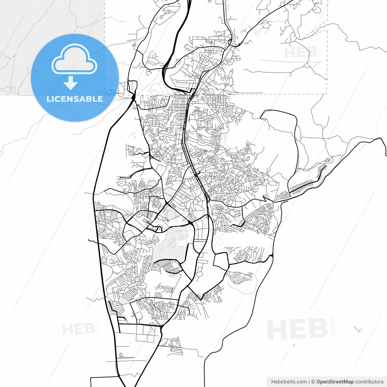 Vector PDF map of Nogales, Mexico