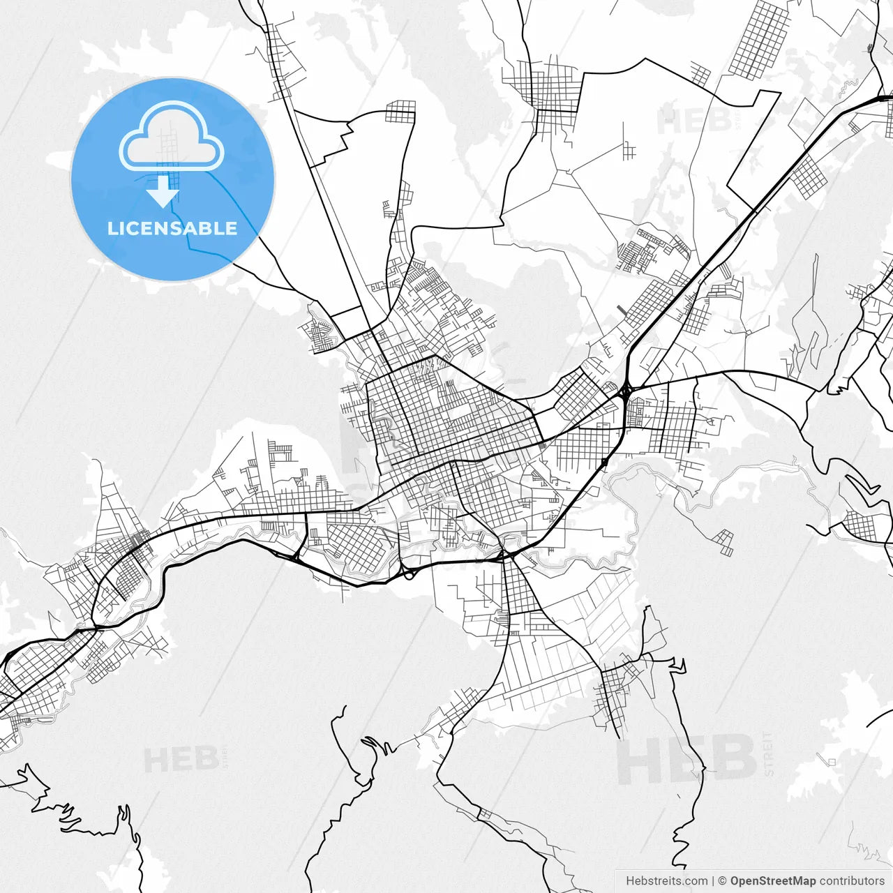Vector PDF map of Orizaba, Mexico