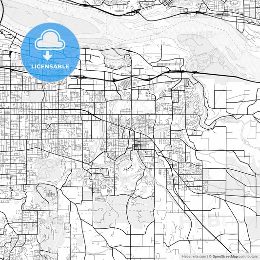 Vector PDF map of Gresham, Oregon, United States