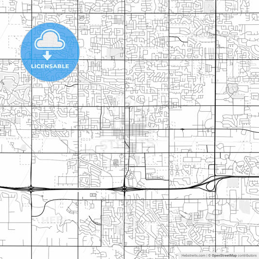 Vector PDF map of Meridian, Idaho, United States