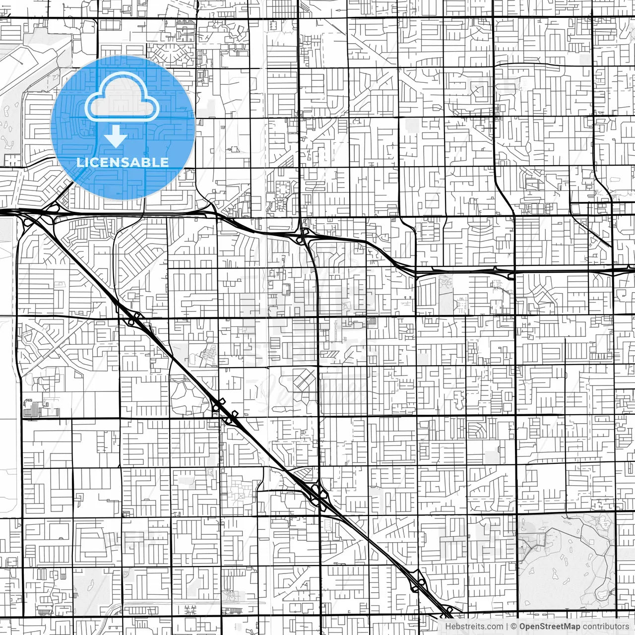 Vector PDF map of Carmel, Indiana, United States