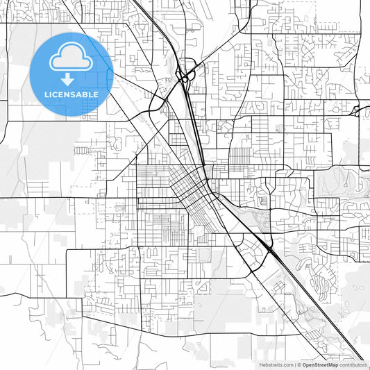 Vector PDF map of Medford, Oregon, United States