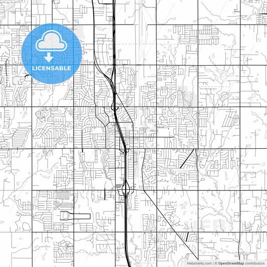 Vector PDF map of Moore, Oklahoma, United States