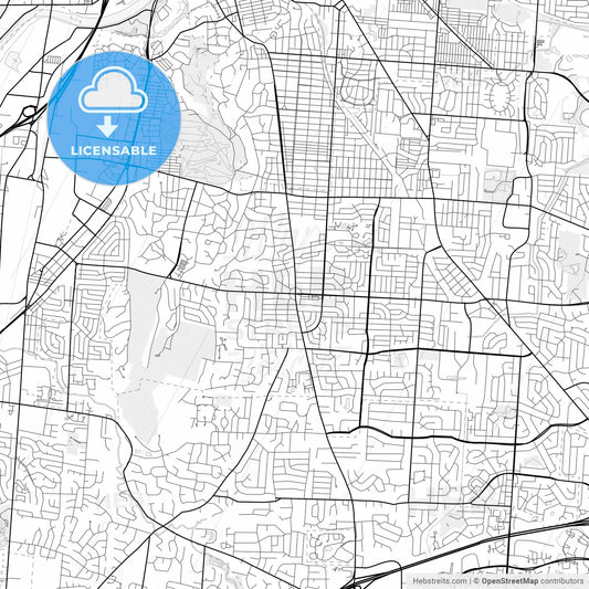 Vector PDF map of Kettering, Ohio, United States