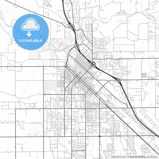 Vector PDF map of Caldwell, Idaho, United States