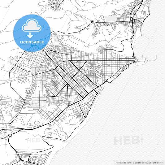 Vector PDF map of Comodoro Rivadavia, Argentina