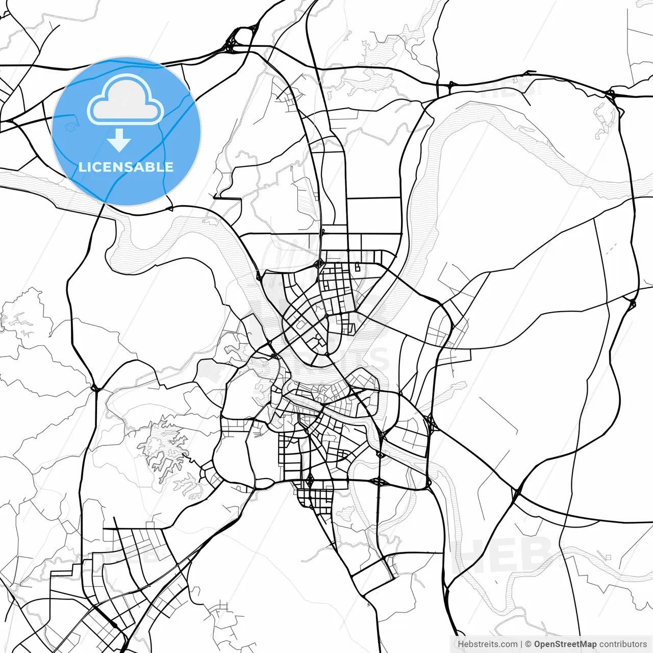 Vector PDF map of Huizhou, China