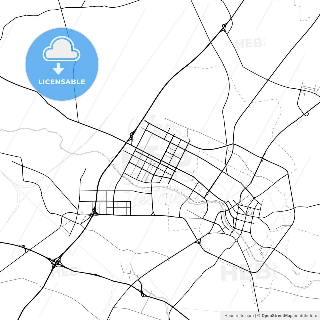 Vector PDF map of Haicheng, China