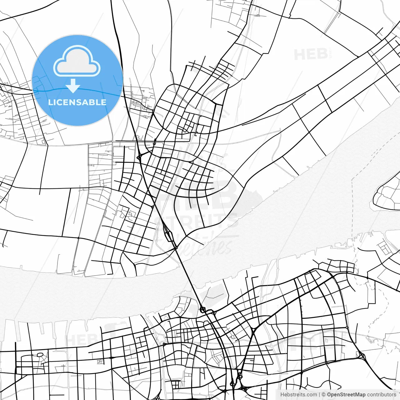 Vector PDF map of Jingjiang, China