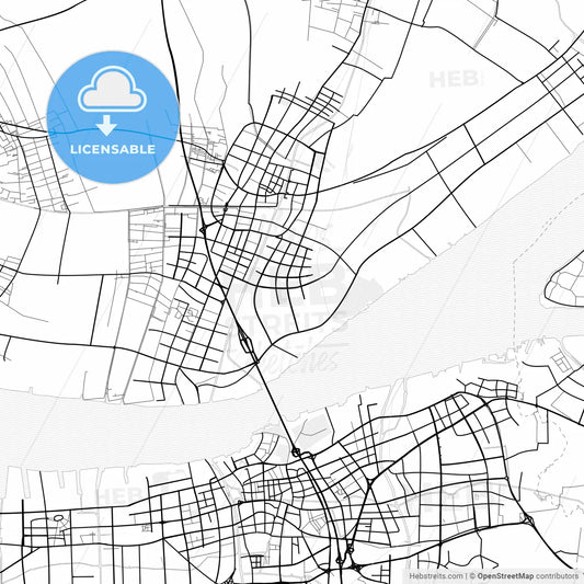Vector PDF map of Jingjiang, China