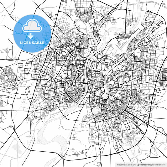 Vector PDF map of Ahmedabad, India