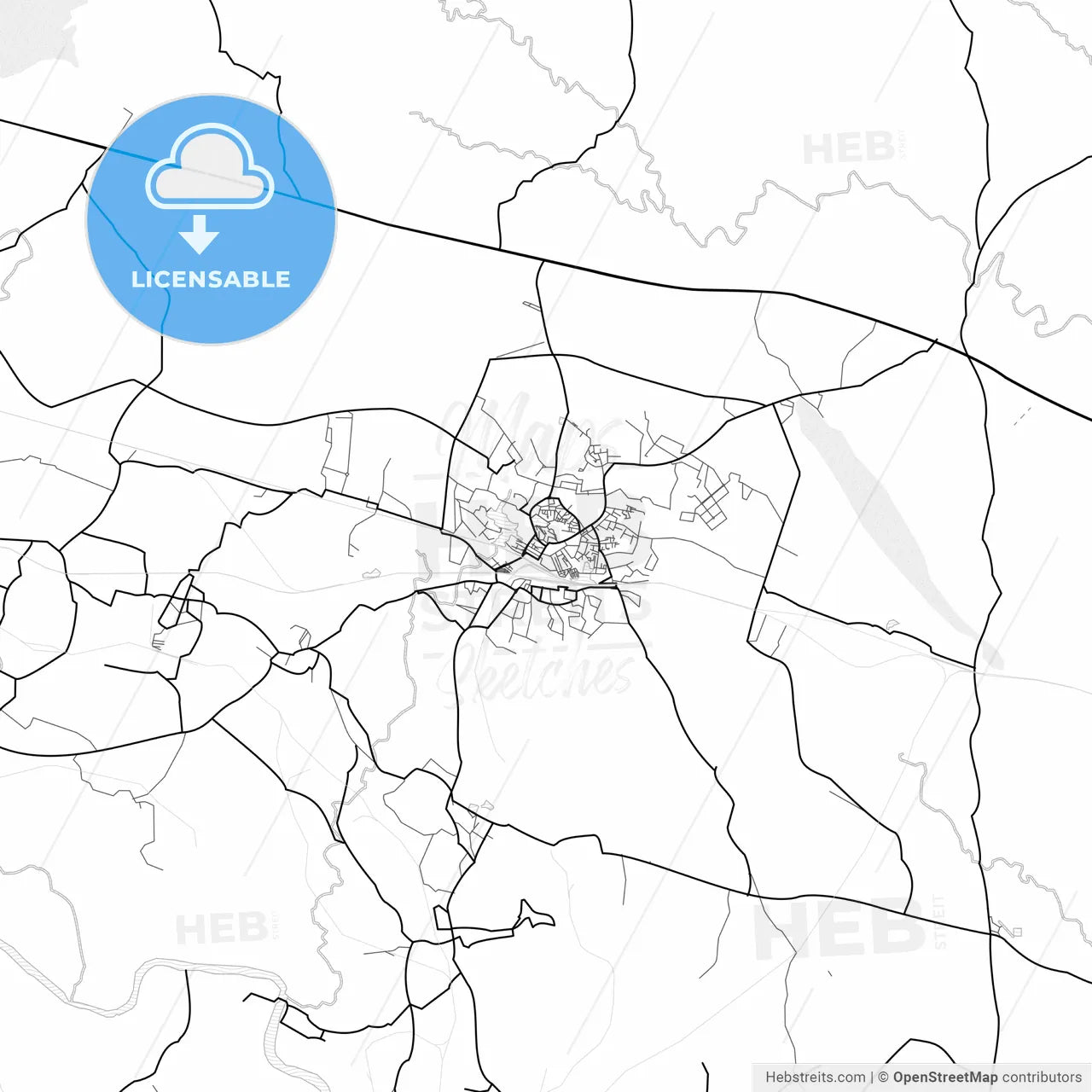 Vector PDF map of Dhanbad, India