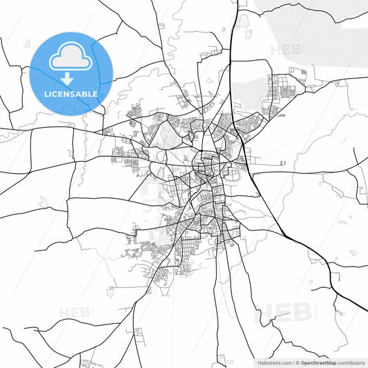 Vector PDF map of Belgaum, India