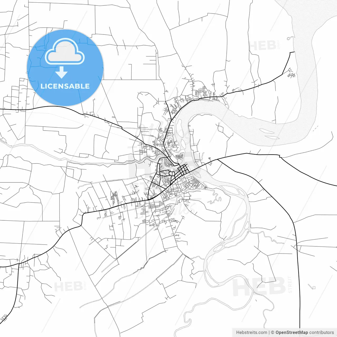 Vector PDF map of Tanjungbalai, Indonesia
