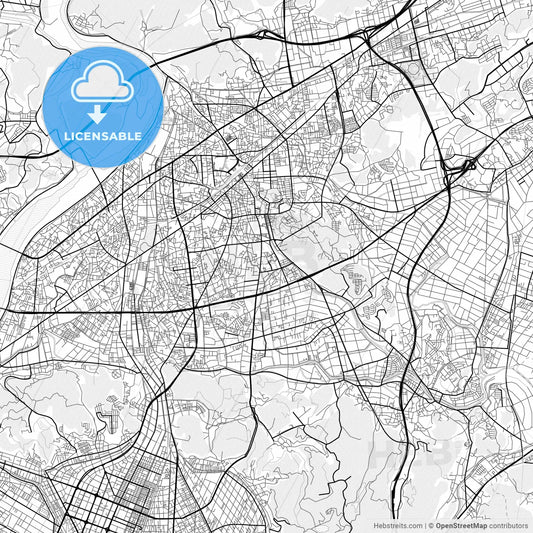 Vector PDF map of Kurashiki, Japan