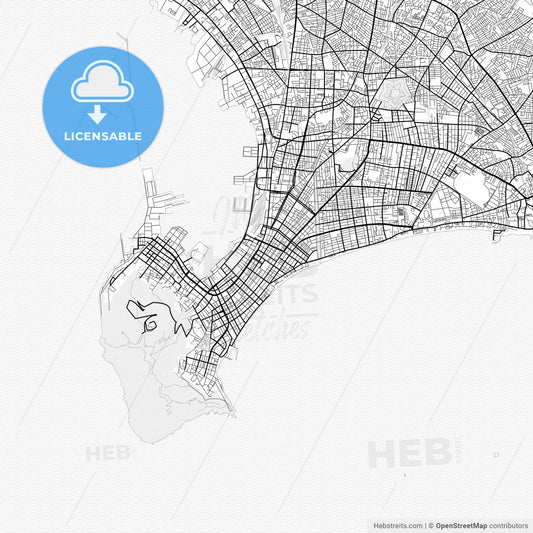 Vector PDF map of Hakodate, Japan