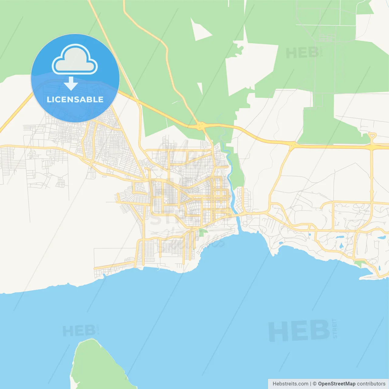 Empty vector map of La Romana, La Romana, Dominican Republic