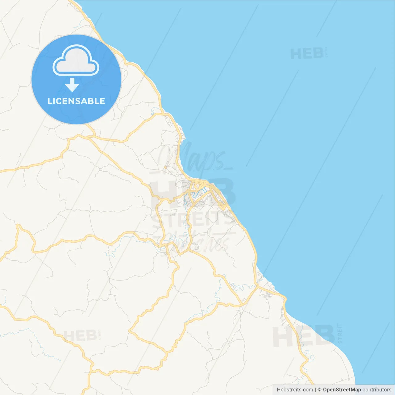 Printable street map of Gunungsitoli, Indonesia