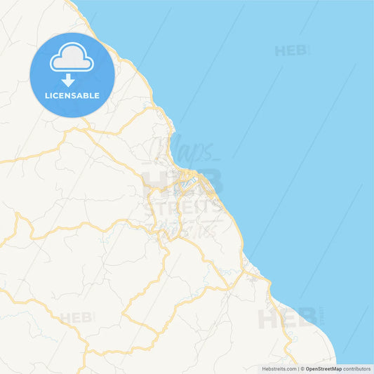 Printable street map of Gunungsitoli, Indonesia