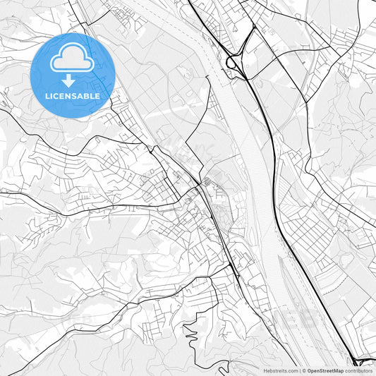 Vector PDF map of Klosterneuburg, Austria