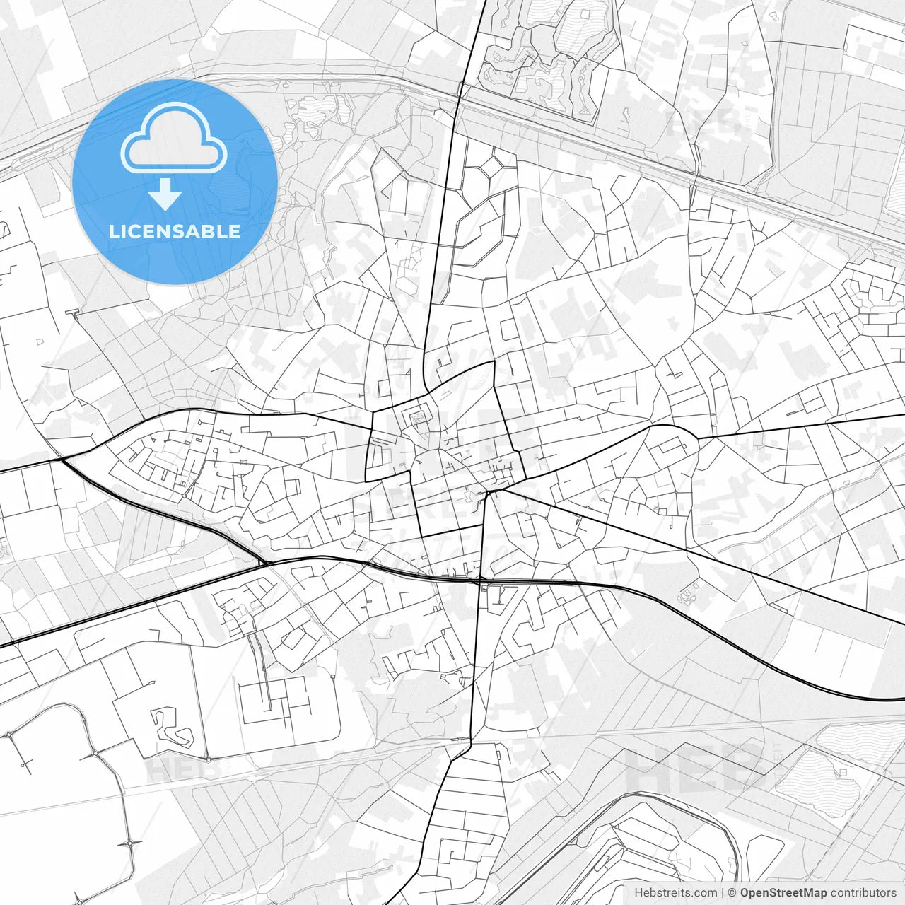 Vector PDF map of Lommel, Belgium