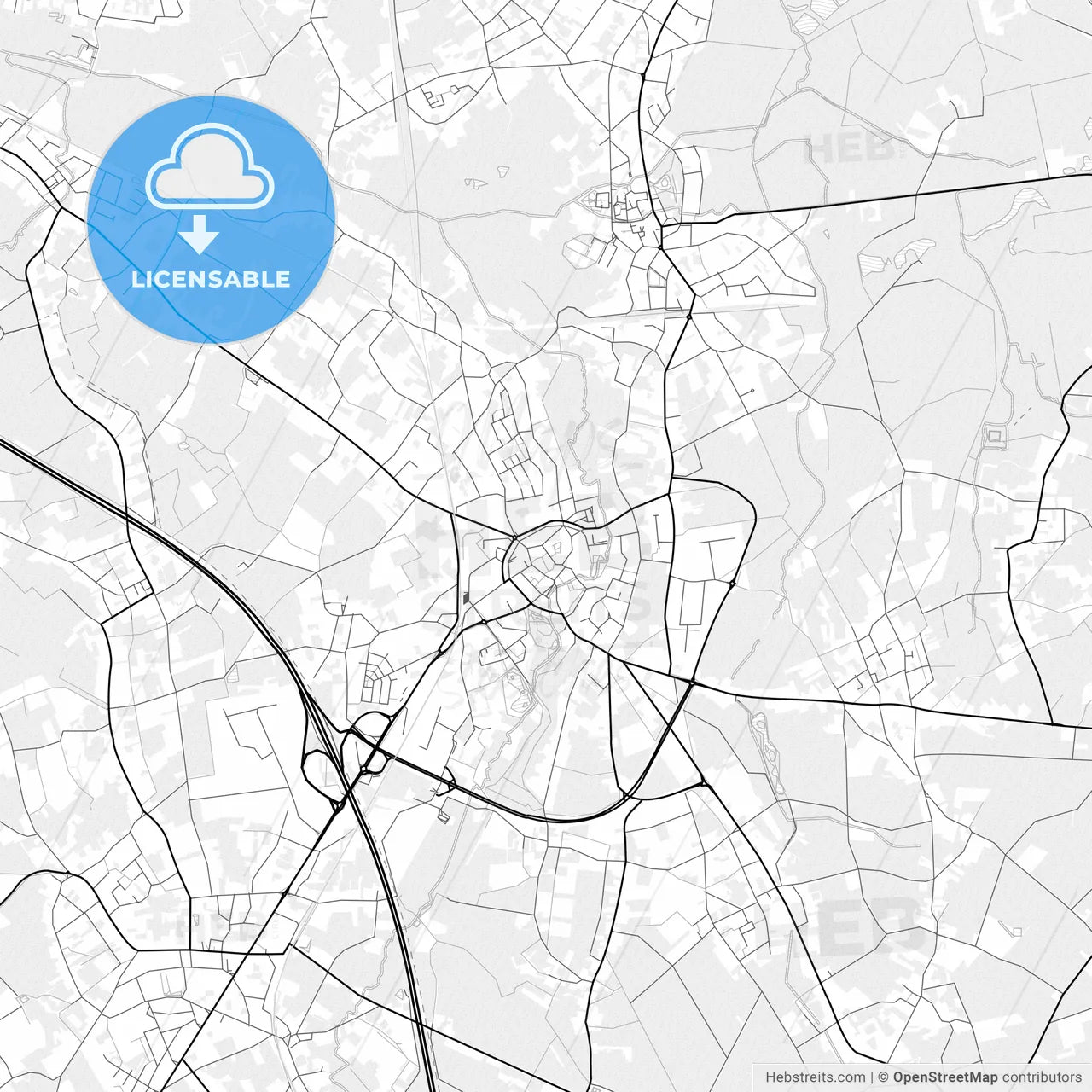 Vector PDF map of Bilzen, Belgium