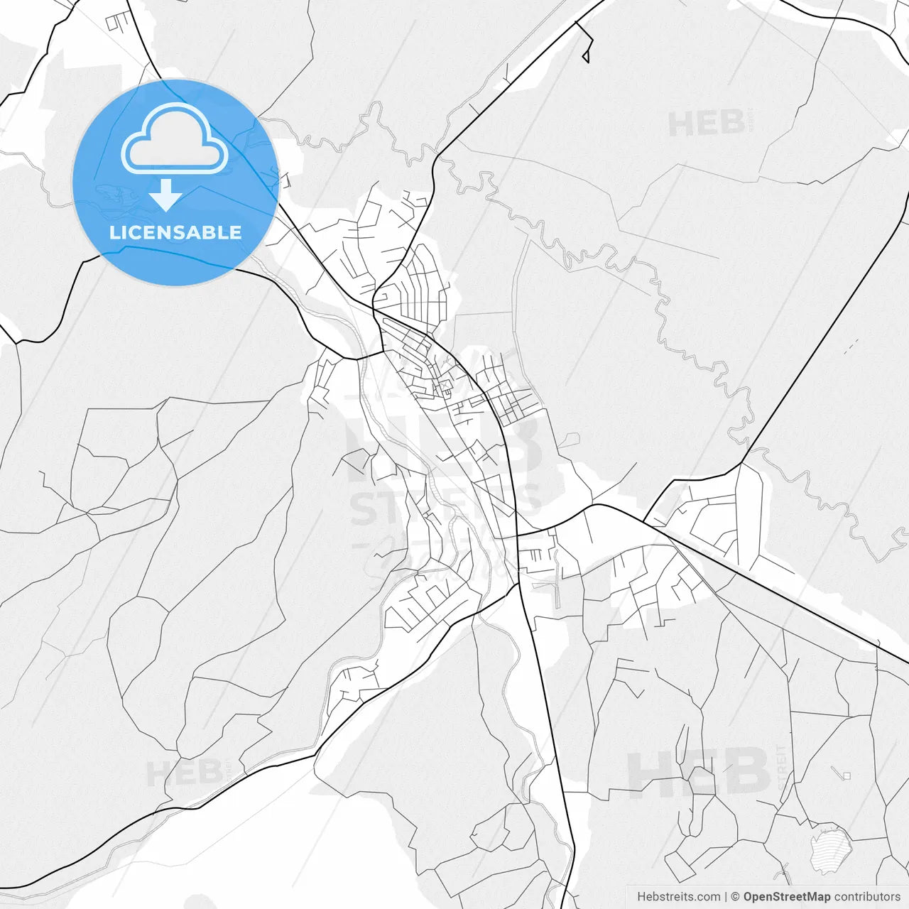Vector PDF map of Živinice, Bosnia and Herzegovina