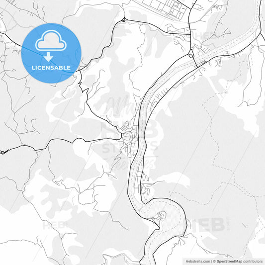 Vector PDF map of Zvornik, Bosnia and Herzegovina