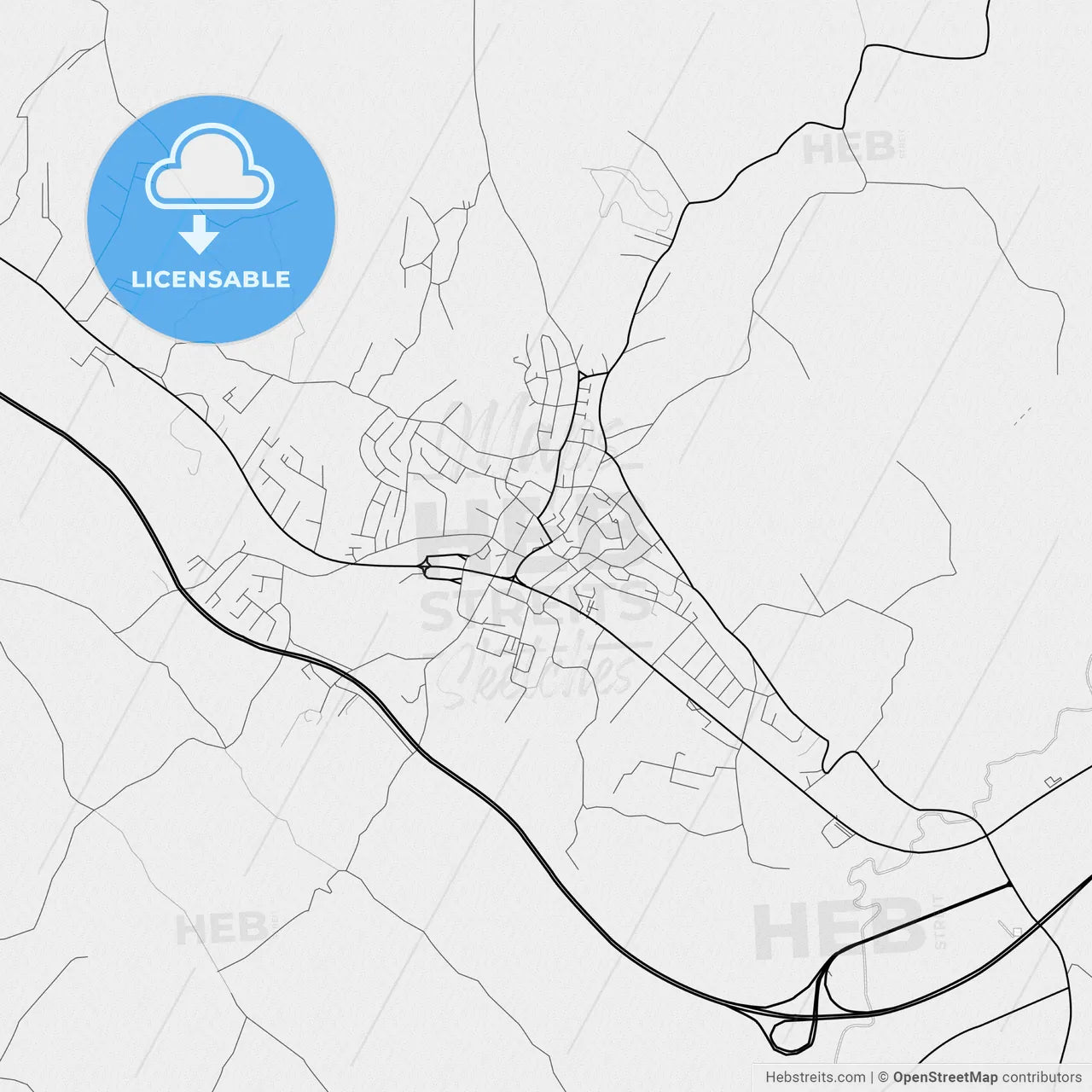Vector PDF map of Prnjavor, Bosnia and Herzegovina