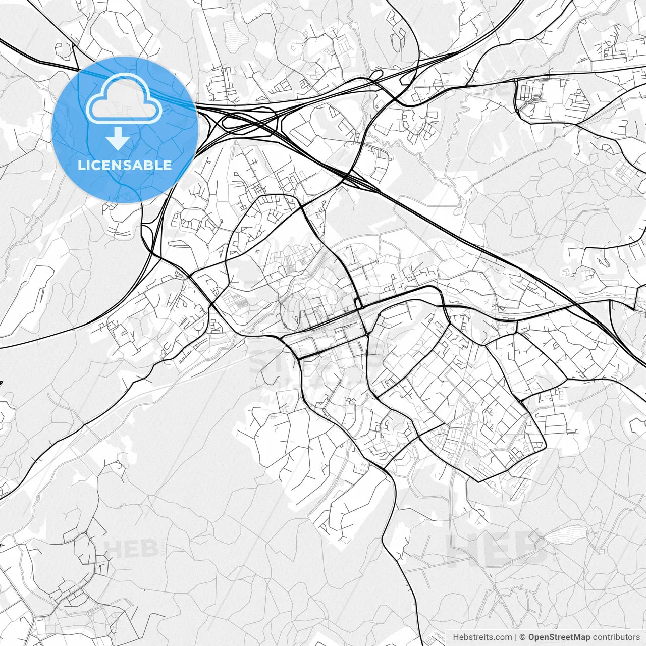 Vector PDF map of Espoo, Finland