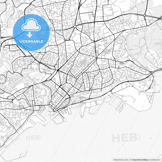 Vector PDF map of Brest, France