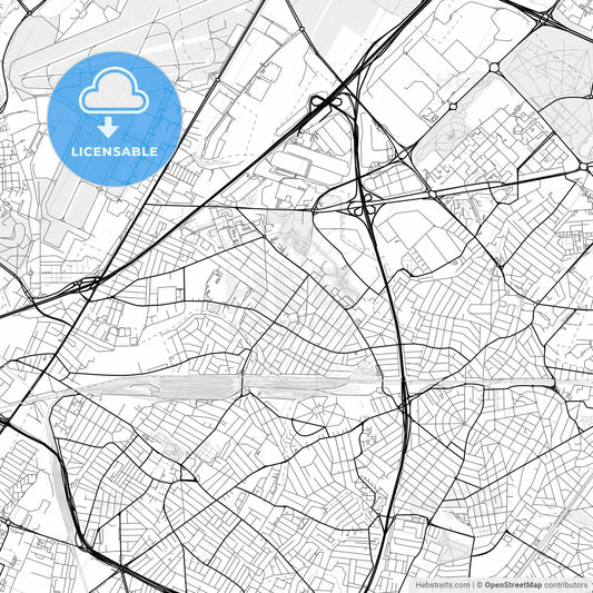 Vector PDF map of Le Blanc-Mesnil, France