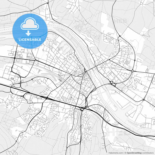 Vector PDF map of Mantes-la-Jolie, France