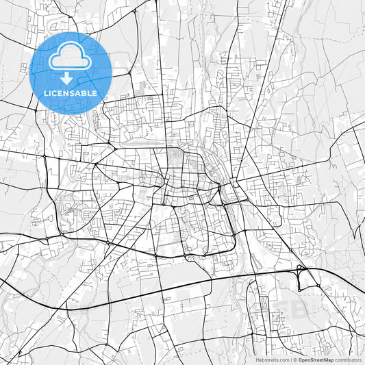 Vector PDF map of Tarbes, France