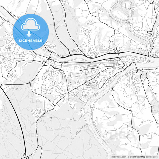 Vector PDF map of Passau, Germany