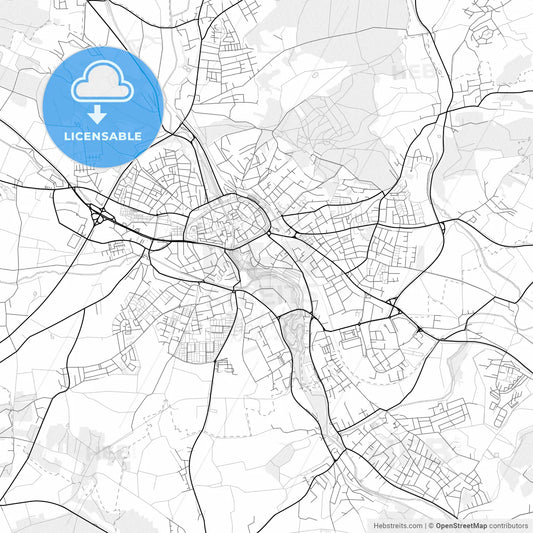 Vector PDF map of Amberg, Germany