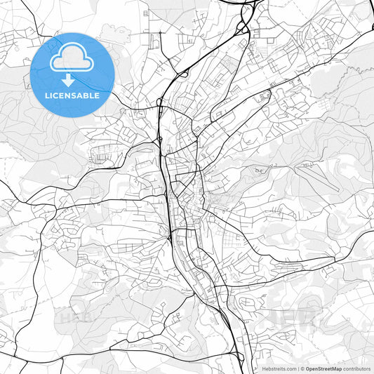 Vector PDF map of Coburg, Germany