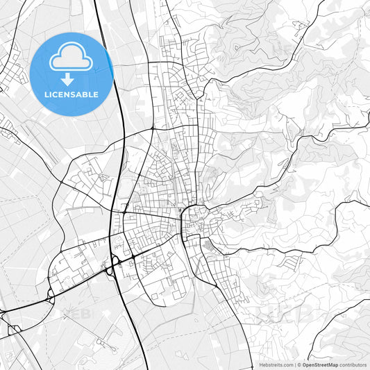 Vector PDF map of Bensheim, Germany